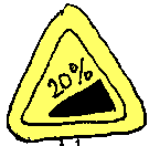 Sign warning of a steep hill