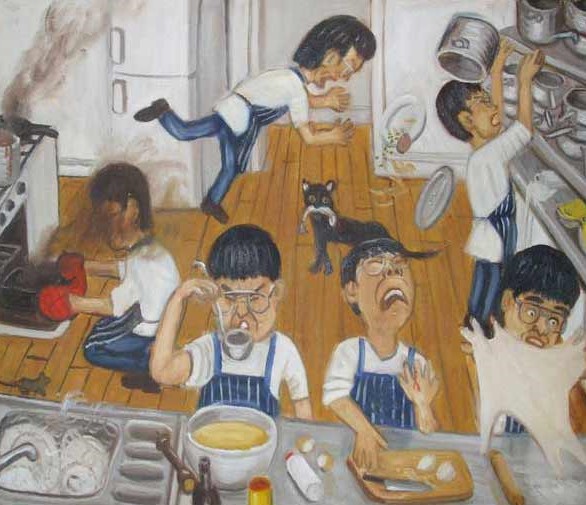 Chaos in a kitchen