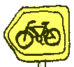 To bicycle lane sign