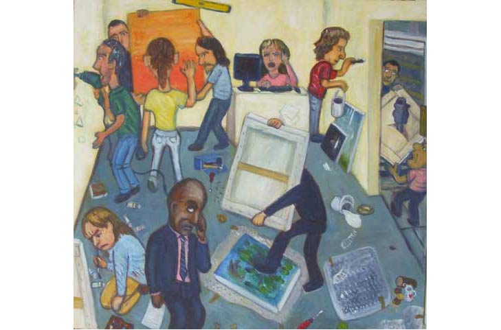 and chaos behind! Behind the Scenes at a Gallery by Jiro Osuga