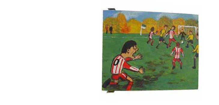 Playing football...